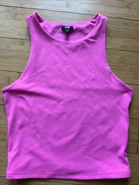 Express Women's Bright Pink High-Neck Sleeveless Tank